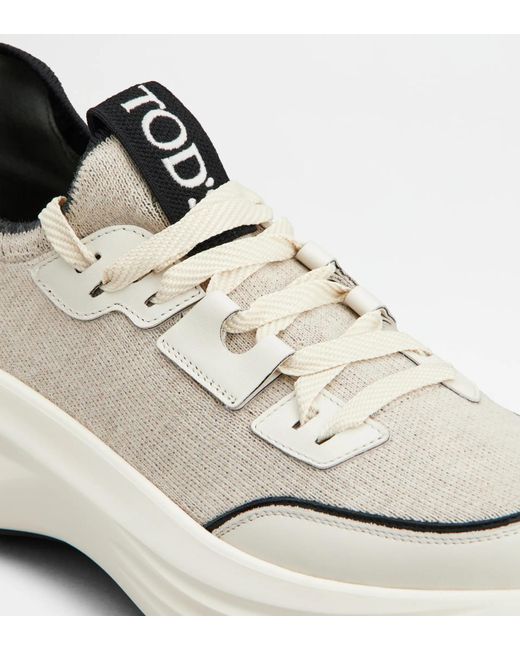 Tod's White Lace-Up Sneakers