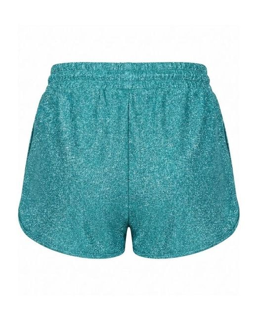 Oseree Blue Oséree Lumière Mid-Rise Lurex Slip Shorts