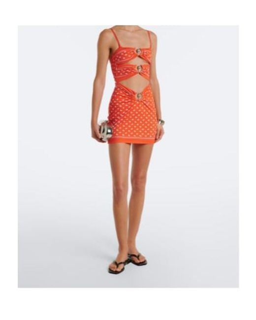 Christopher Esber Orange Orbit Bandana Cutout Minidress