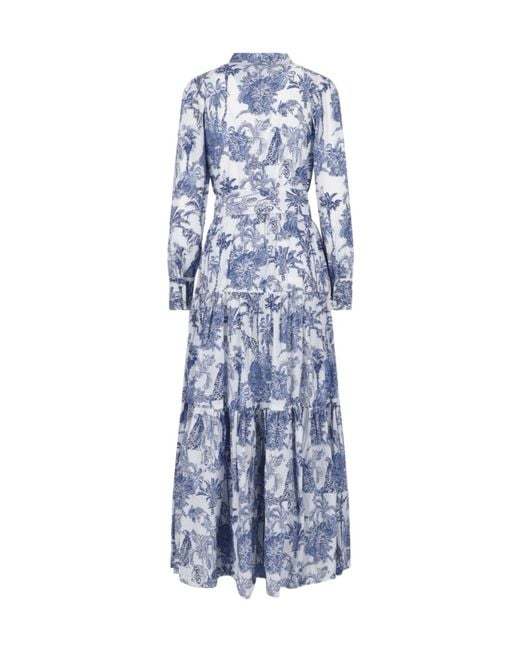Mc2 Saint Barth Blue Long Sleeve Dress