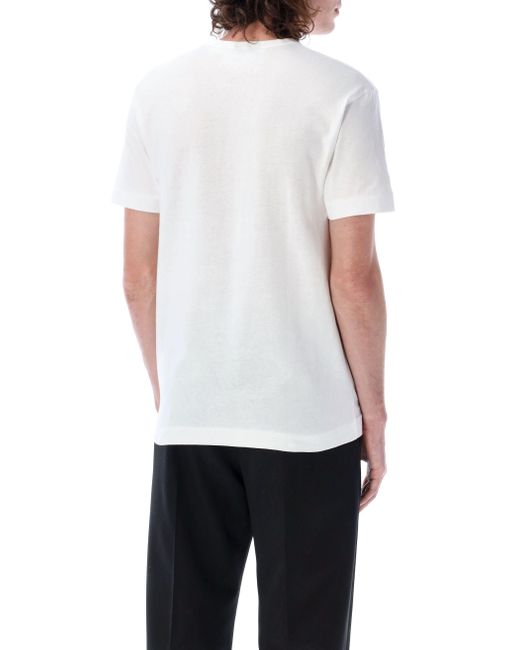 COMME DES GARÇONS PLAY White T-Shirt With Round Neck And Short Sleeves for men