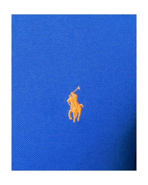 Polo Ralph Lauren Blue Logo Embroidered Short-Sleeved Polo Shirt for men