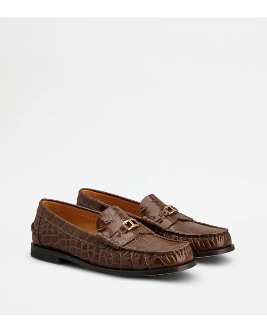 Tod's Brown Round-Toe Loafers
