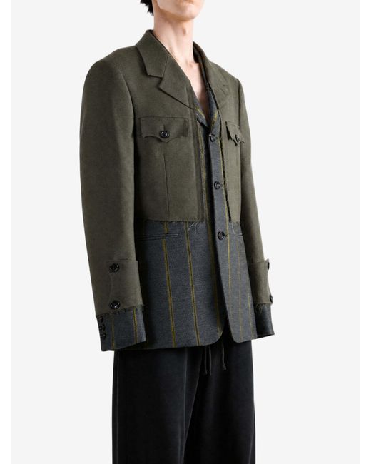 Comme des Garçons Green Long-Sleeved Suit Jacket for men