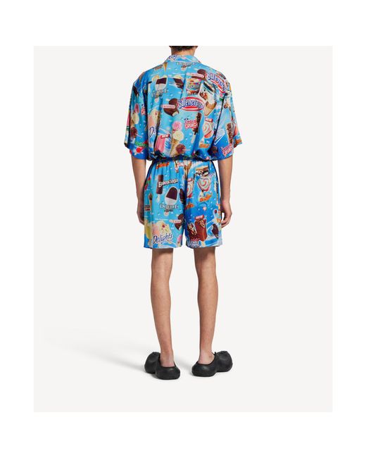 Balenciaga Blue Sweat Treat Pyjama Shorts for men