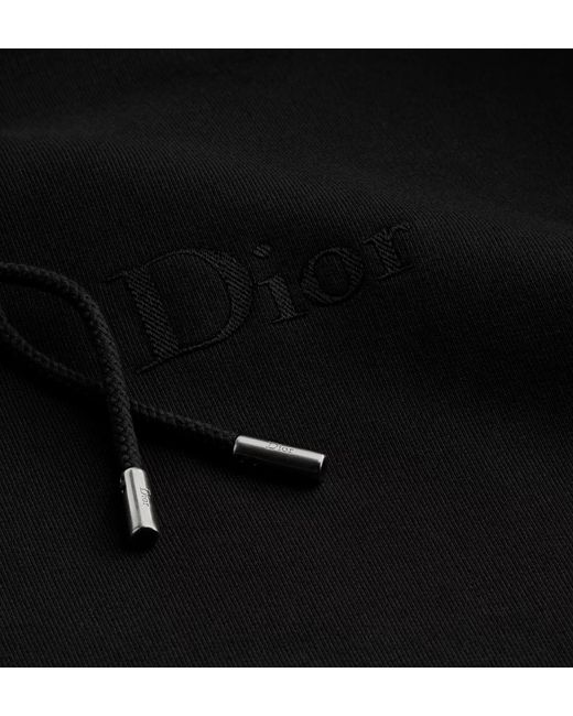 Dior Black Hooded Sweatshirt With Embroidery, Relaxed Fit for men