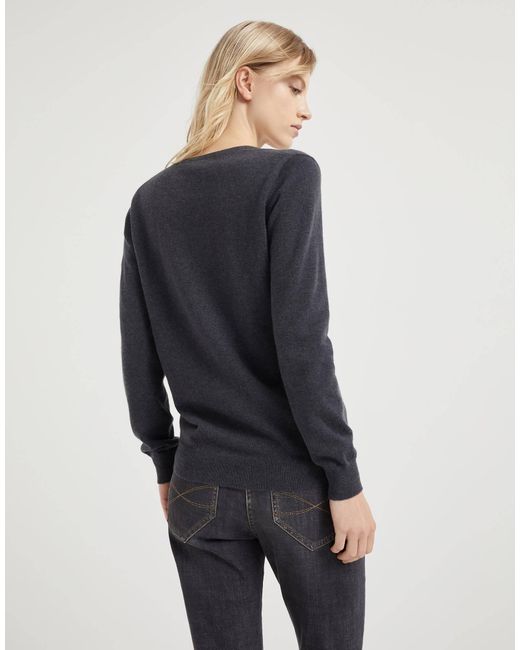 Brunello Cucinelli Black Cashmere Fine-Knit Jumper