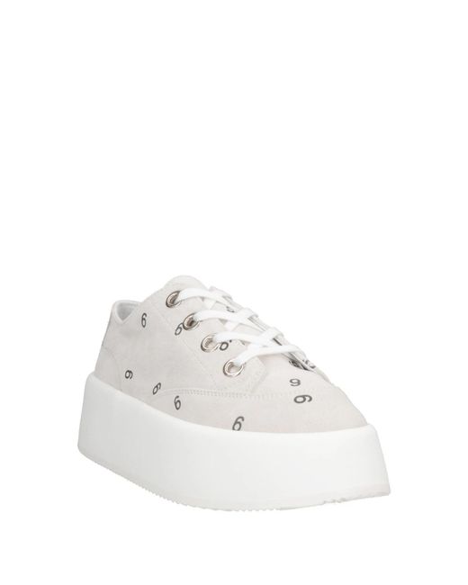 MM6 by Maison Margiela White Printed Low-Top Casual Shoes
