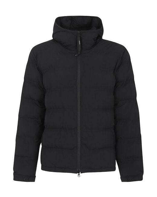 Aspesi Black Quilted Hooded Jacket for men