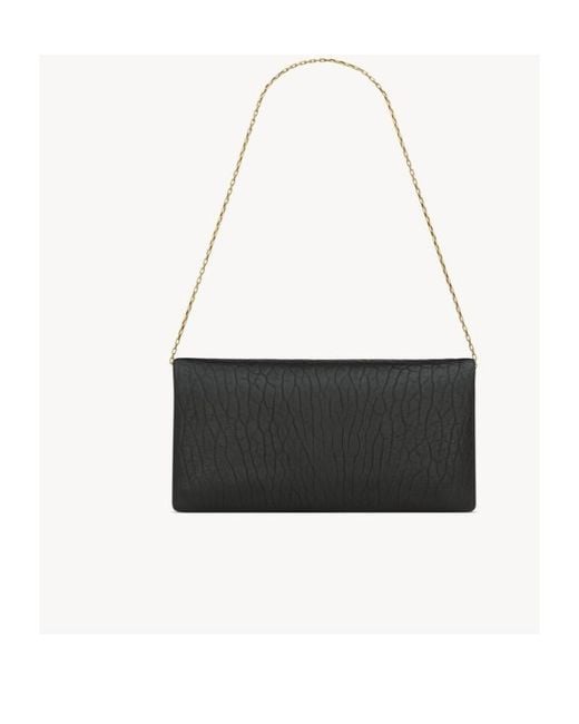 Saint Laurent Black Calypso Logo Plaque Mini Shoulder Bag