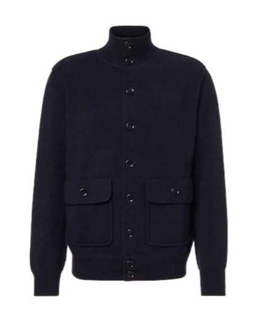 Allude Blue Knitted Cardigan for men
