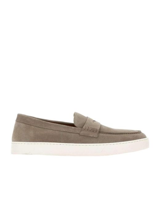 Doucal's White Penny Slip-On Loafers for men