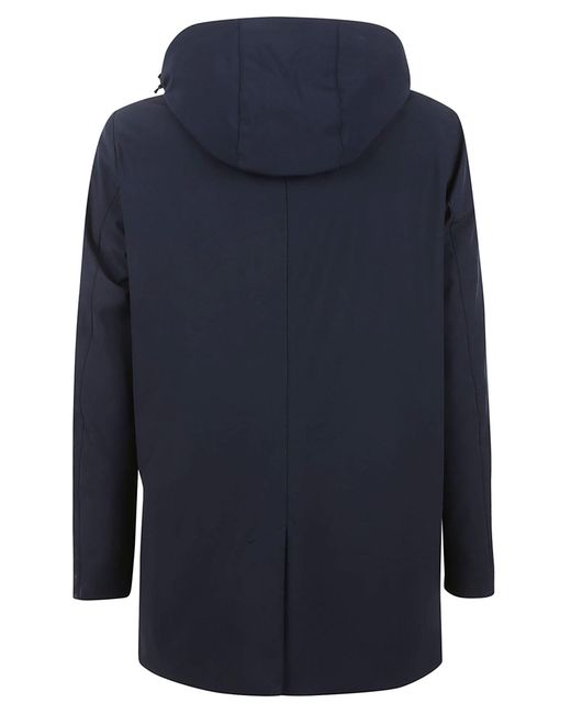Woolrich Blue Jacket With Detachable Hood for men