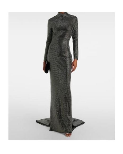Solace London Gray Vivienne Embellished Gown