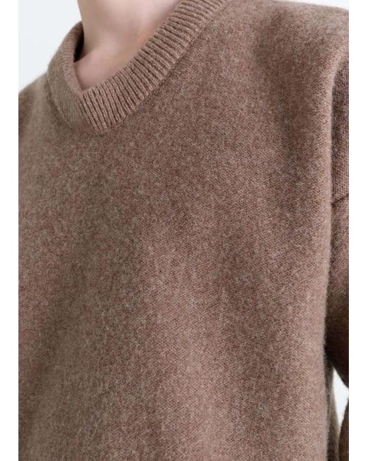 Lemaire Brown V-Neck Wool Sweater for men