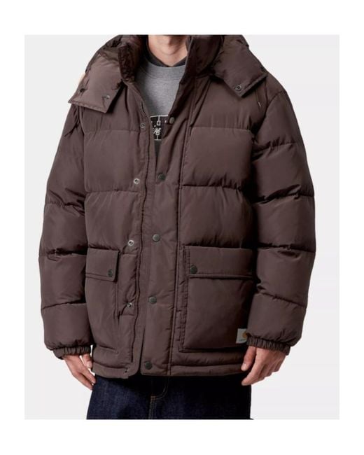 Carhartt Brown Button Hooded Jacket for men