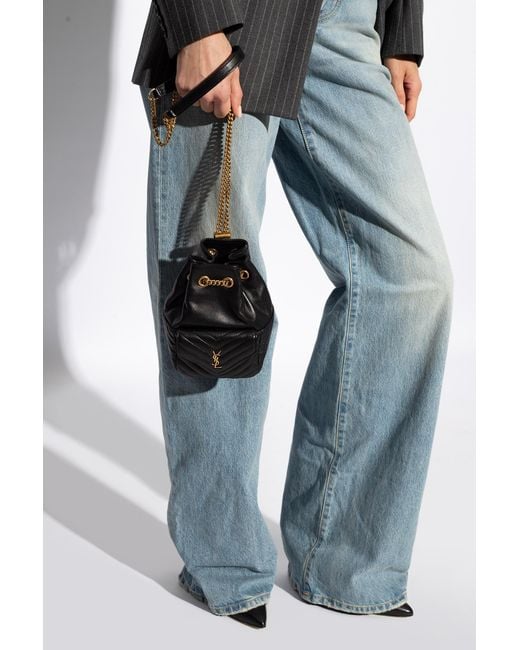 Saint Laurent Black Joe Nano Quilted Bucket Bag
