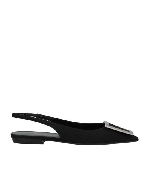 Saint Laurent Black Solid Color Flat Shoes