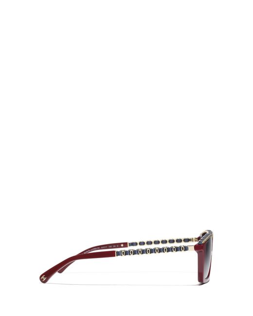 Chanel White Rectangular Sunglasses