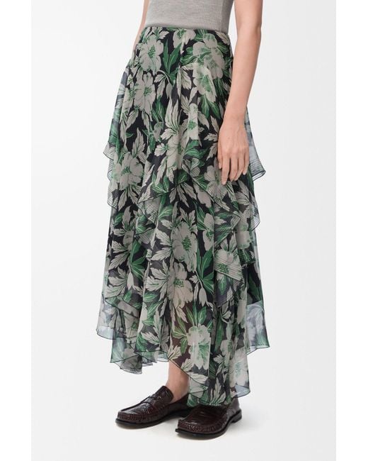 Loewe Green Floral Print Skirt