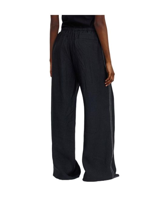 Filippa K Black Eve Draped Wide-Leg Pants