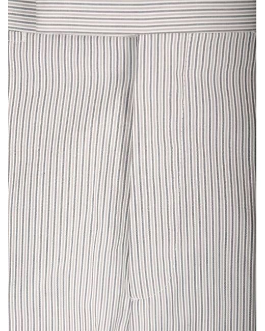 Thom Browne Gray Stripe Patterned Tailored Shorts for men