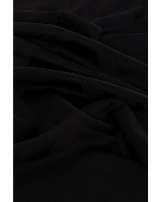Saint Laurent Black Monogram Frayed Edge Scarf for men