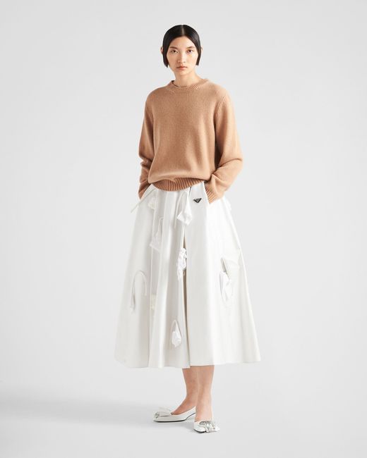 Prada Natural Long-Sleeve Knitted Jumper