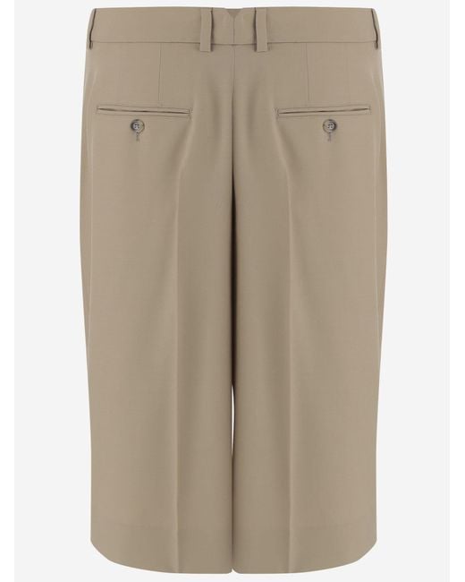 AMI Natural Belt-Loop Pleated Shorts