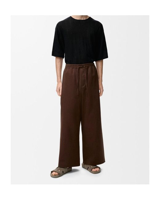 Loewe Brown Cropped Drawstring Pants for men