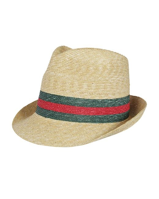 Gucci White Web Stripe-Trim Trilby