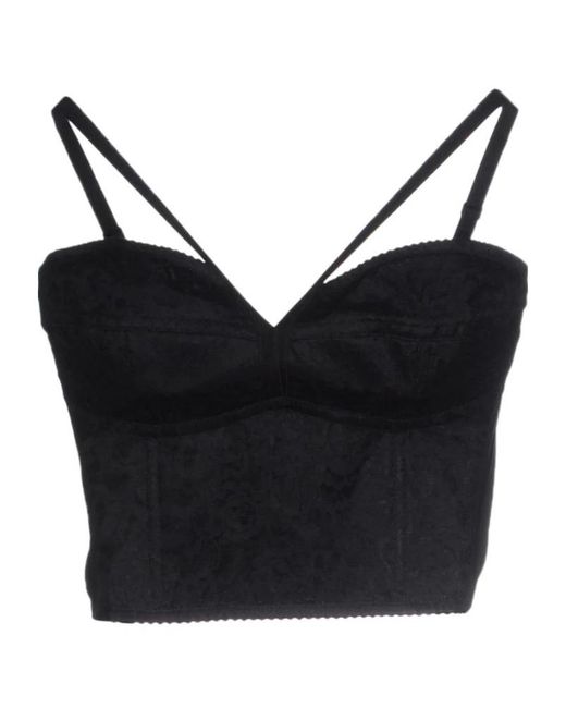 Dolce & Gabbana Black Solid-Colored Lace Camisole