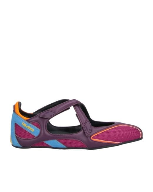 The Attico Purple The Cutout Strap Flat Shoes