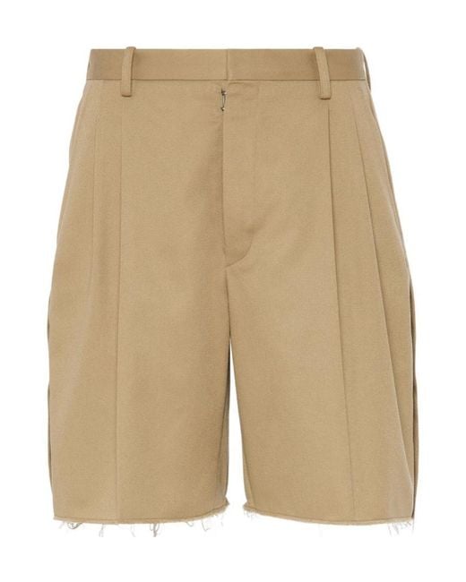 Maison Margiela Natural Tailored Cotton Shorts for men
