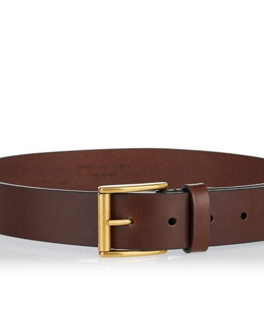Saint Laurent Brown Leather Buckle Belt