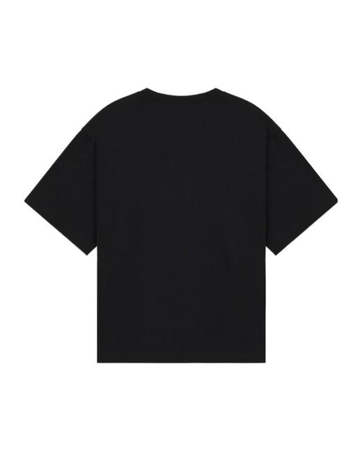 we11done Black Printed Crewneck T-Shirt for men