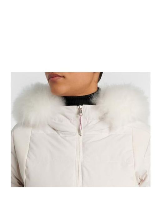 Yves Salomon White Solid Color Down Jacket