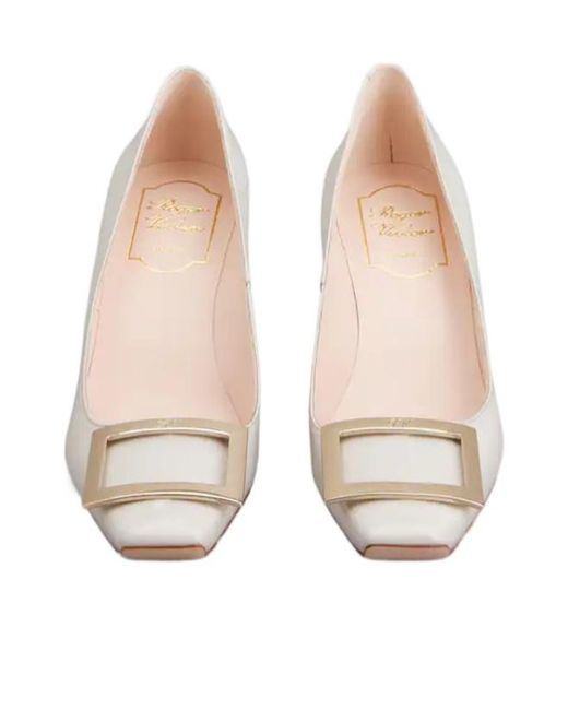 Roger Vivier White Trompette Buckle Pumps