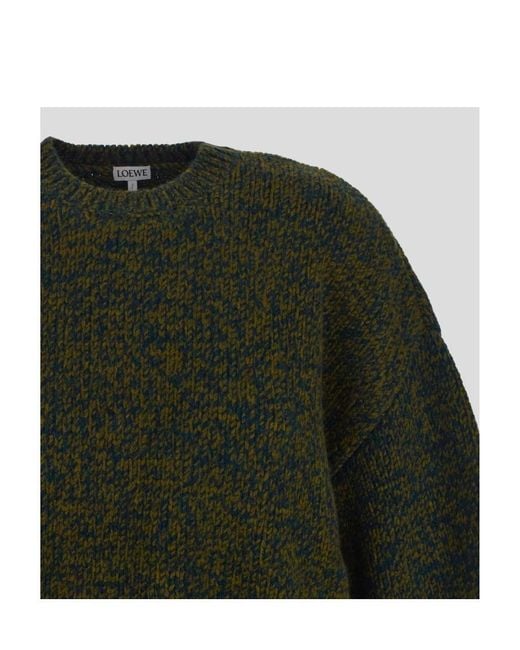 Loewe Green Cut-Out Knitted Jumper