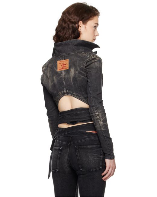 Y. Project Blue Wrap Fitted Denim Jacket