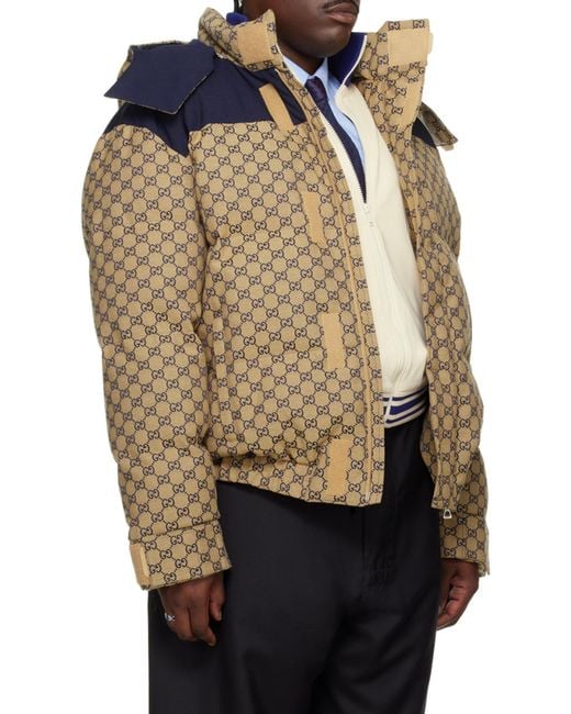 Gucci Multicolor All-Over Logo Print Puffer Coat for men