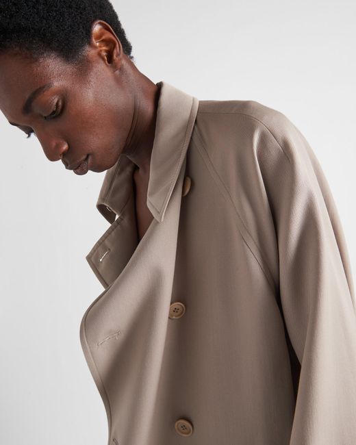 Prada Natural Belted Button-Up Coat for men