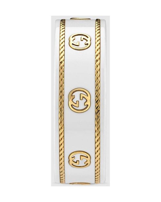 Gucci White Icon Ring With Interlocking G