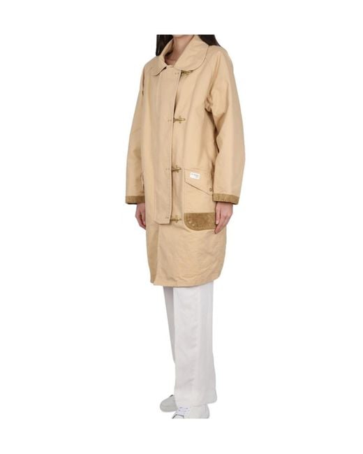 Fay Natural Toggle Closure Duffle Coat