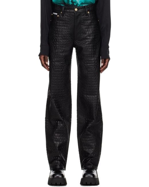 Eytys Black Embossed Straight Leg Pants for men