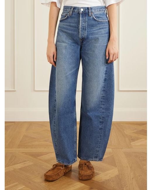 Agolde Blue Luna Pieced Wide-Leg Jeans