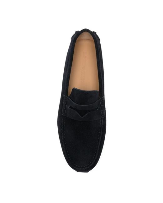 Emporio Armani Black Logo Detailed Slip-On Loafers for men