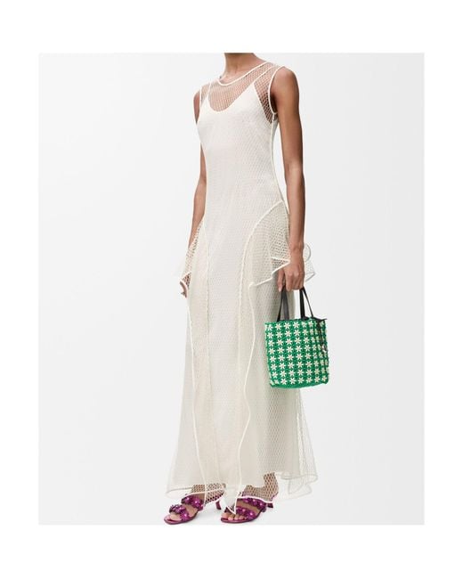 Loewe White Fishnet Dress