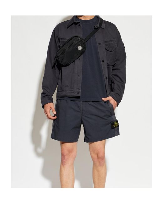 Stone Island Blue Long-Sleeved Casual Jacket for men