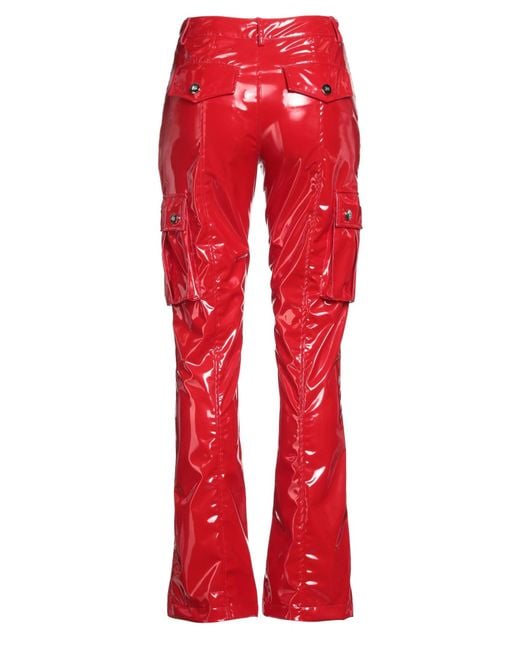 Dolce & Gabbana Red Solid Color Cargo Pants